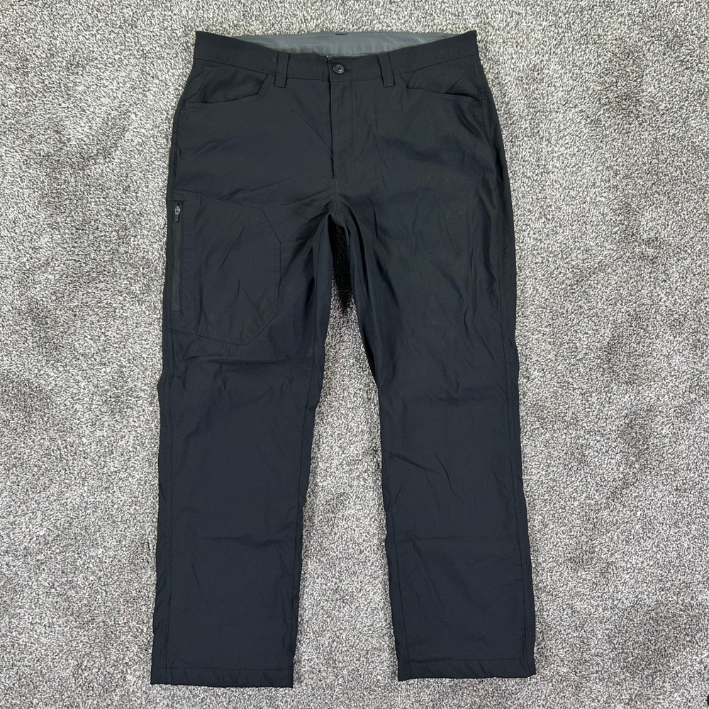 Eddie Bauer Fleece Lined Tech Pant Men 34x30 Black Outdoor Hiking Trail Climbing